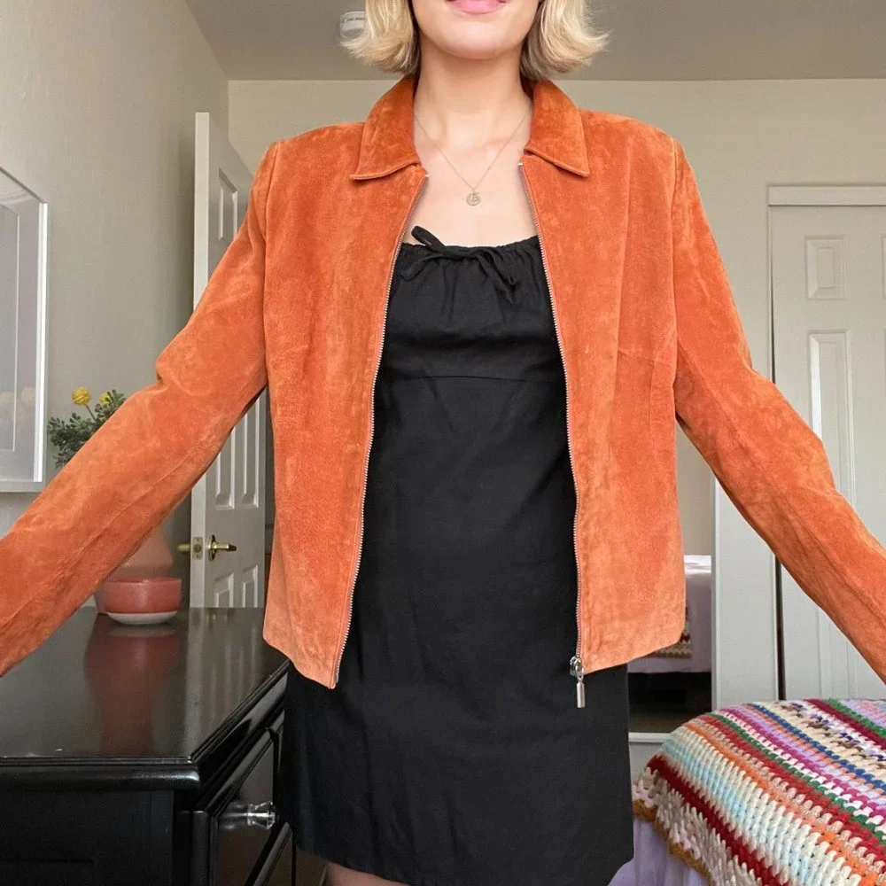 SOLD! Vintage Suede Leather Jacket - Picture 1 of 9